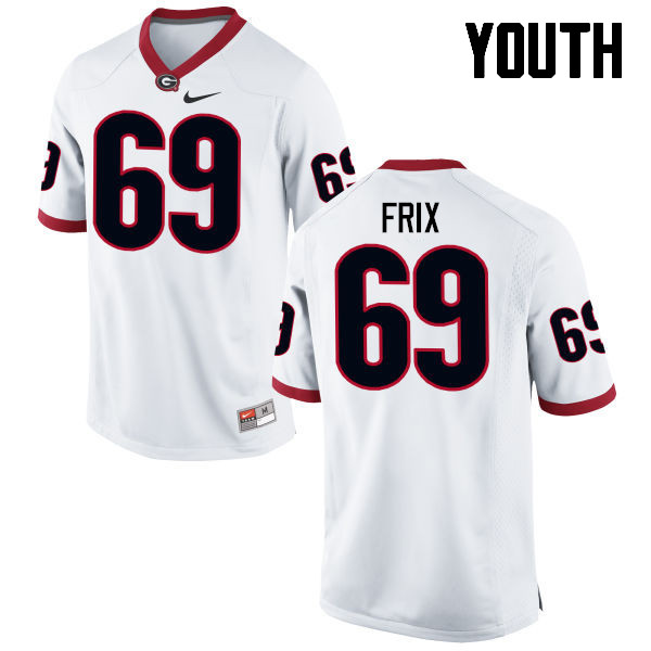 Georgia Bulldogs Youth Trent Frix #69 White Stitched College UGA Football Jersey 23IR016RN